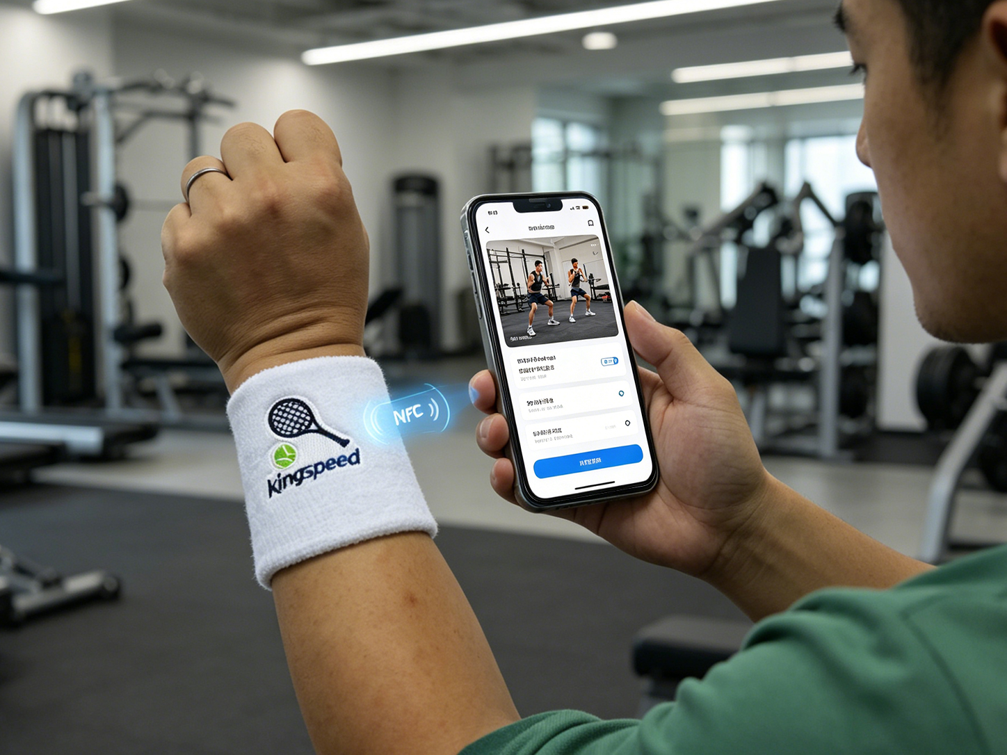 NFC wristband used for gym class booking and check-in